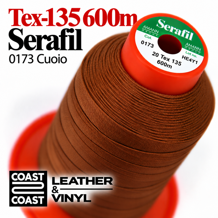 Serafil Tex-135 600m thread spool, 0173 Cuoio
