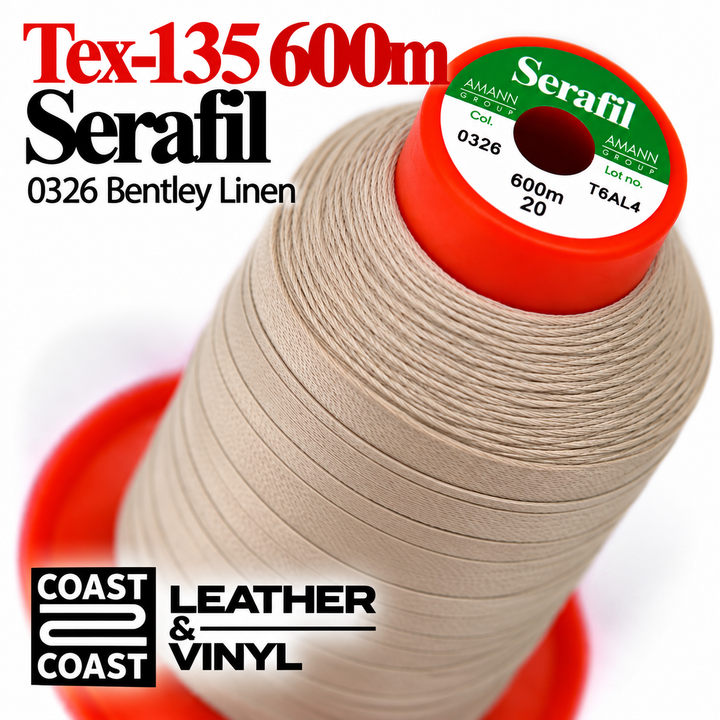 Serafil Tex-135 600m thread spool, 0326 Bentley Linen