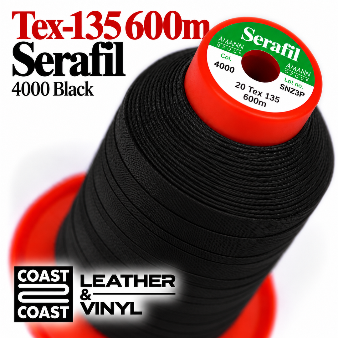 Serafil Tex-135 600m thread spool, 4000 Black