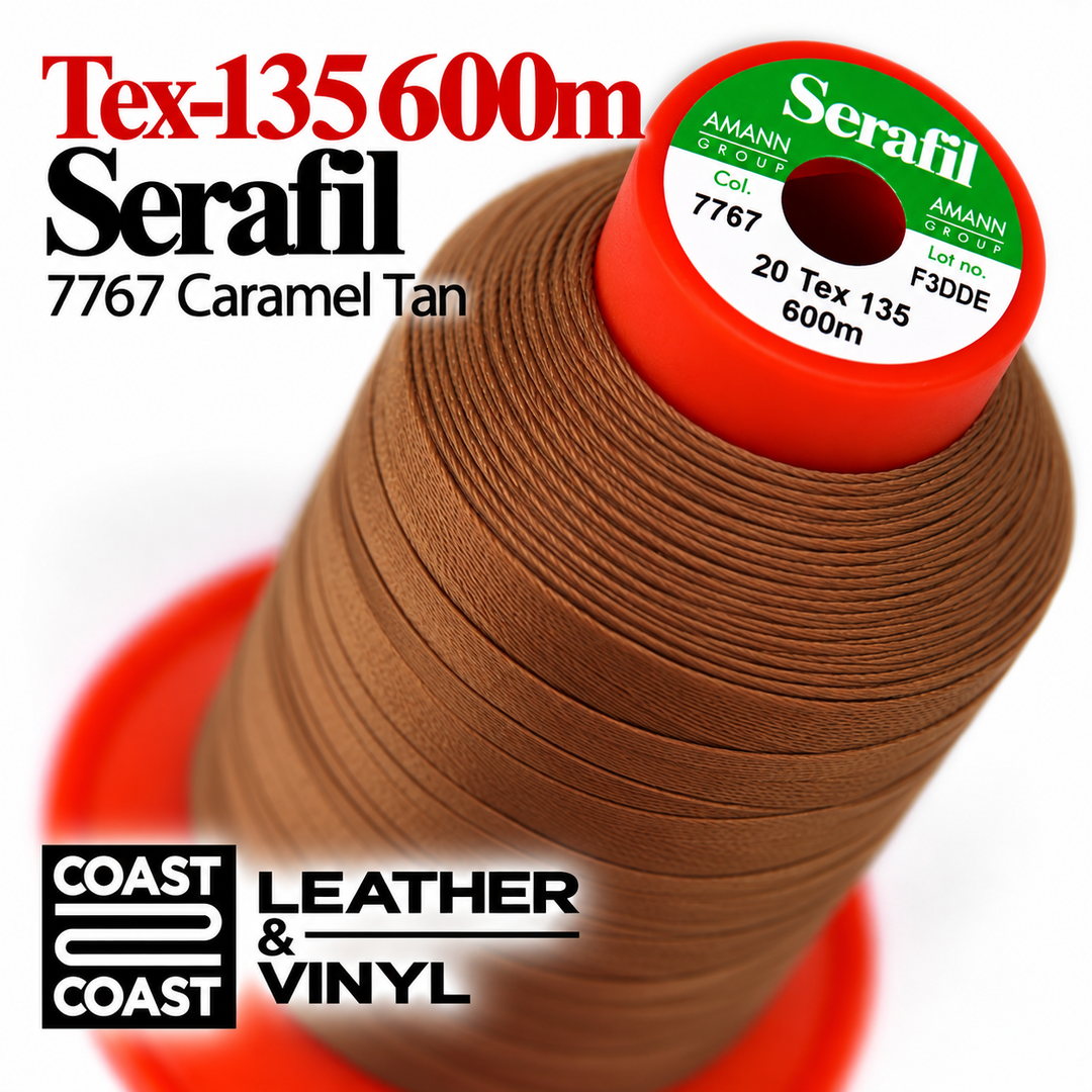 Serafil Tex-135 600m thread spool, 7767 Caramel Tan