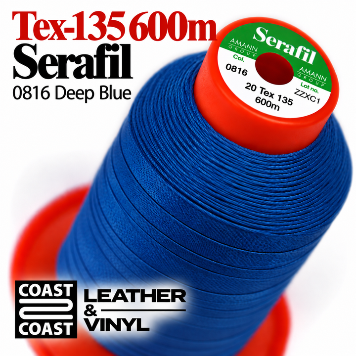 Serafil Tex-135 600m thread spool, 0816 Deep Blue