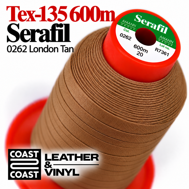 Serafil Tex-135 600m thread spool, 0262 London Tan