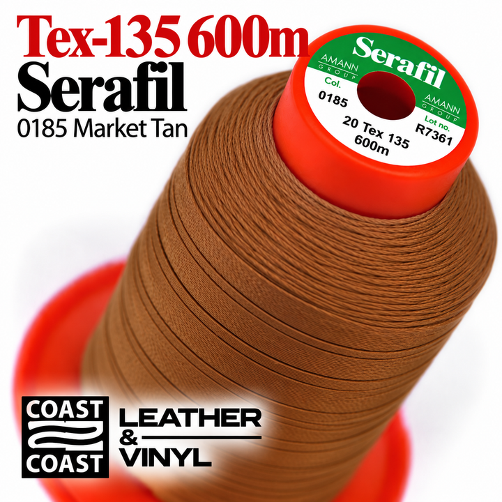 Serafil Tex-135 600m thread spool, 0185 Market Tan