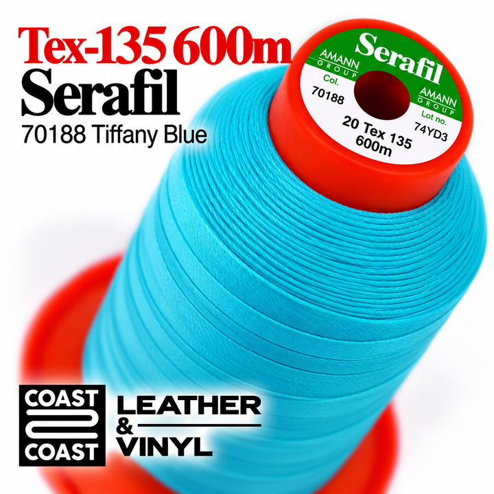 Serafil Tex-135 600m thread spool, 70188 Tiffany Blue