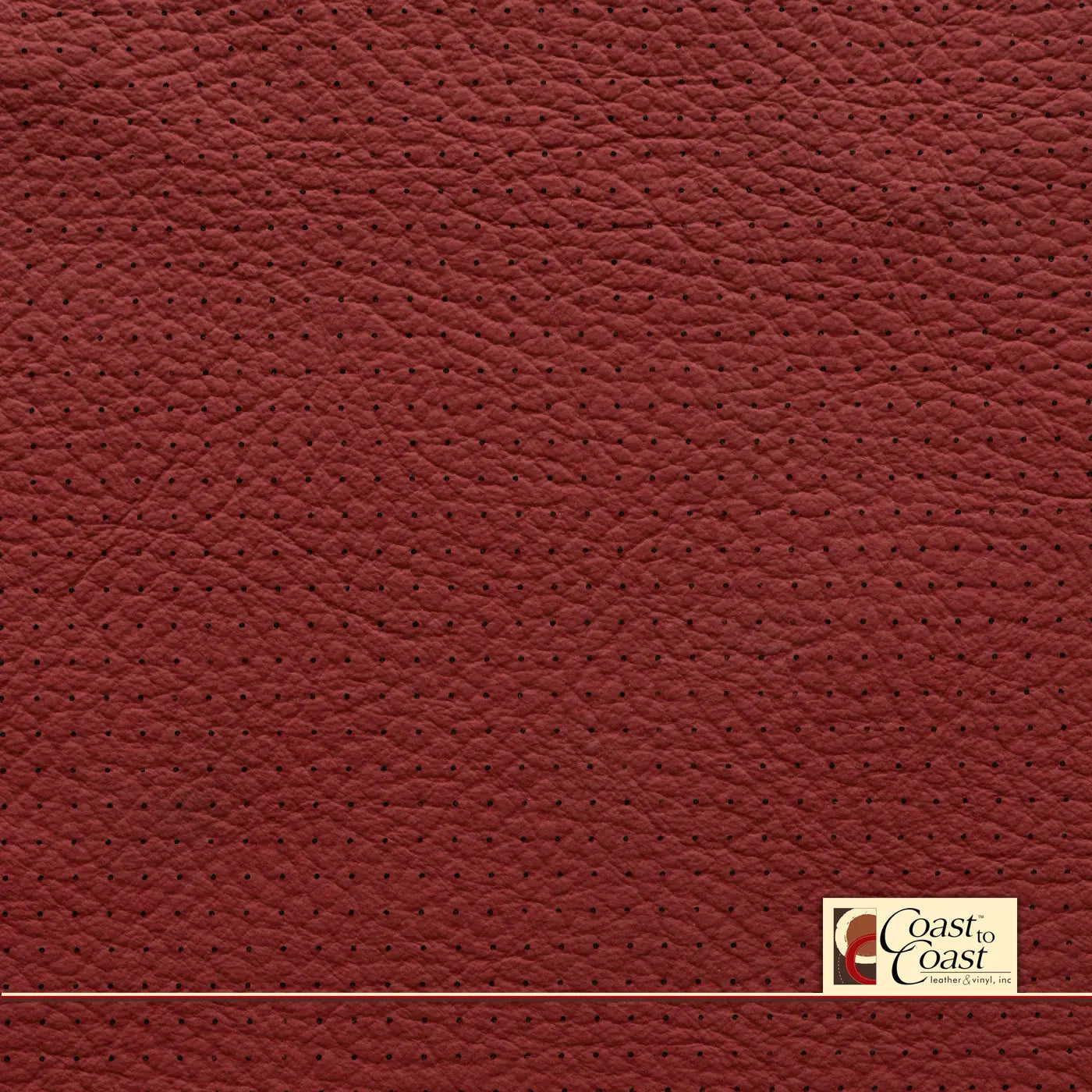Mercedes Cranberry Red Full Hide / Small Squared Perf (1/4In) Leather